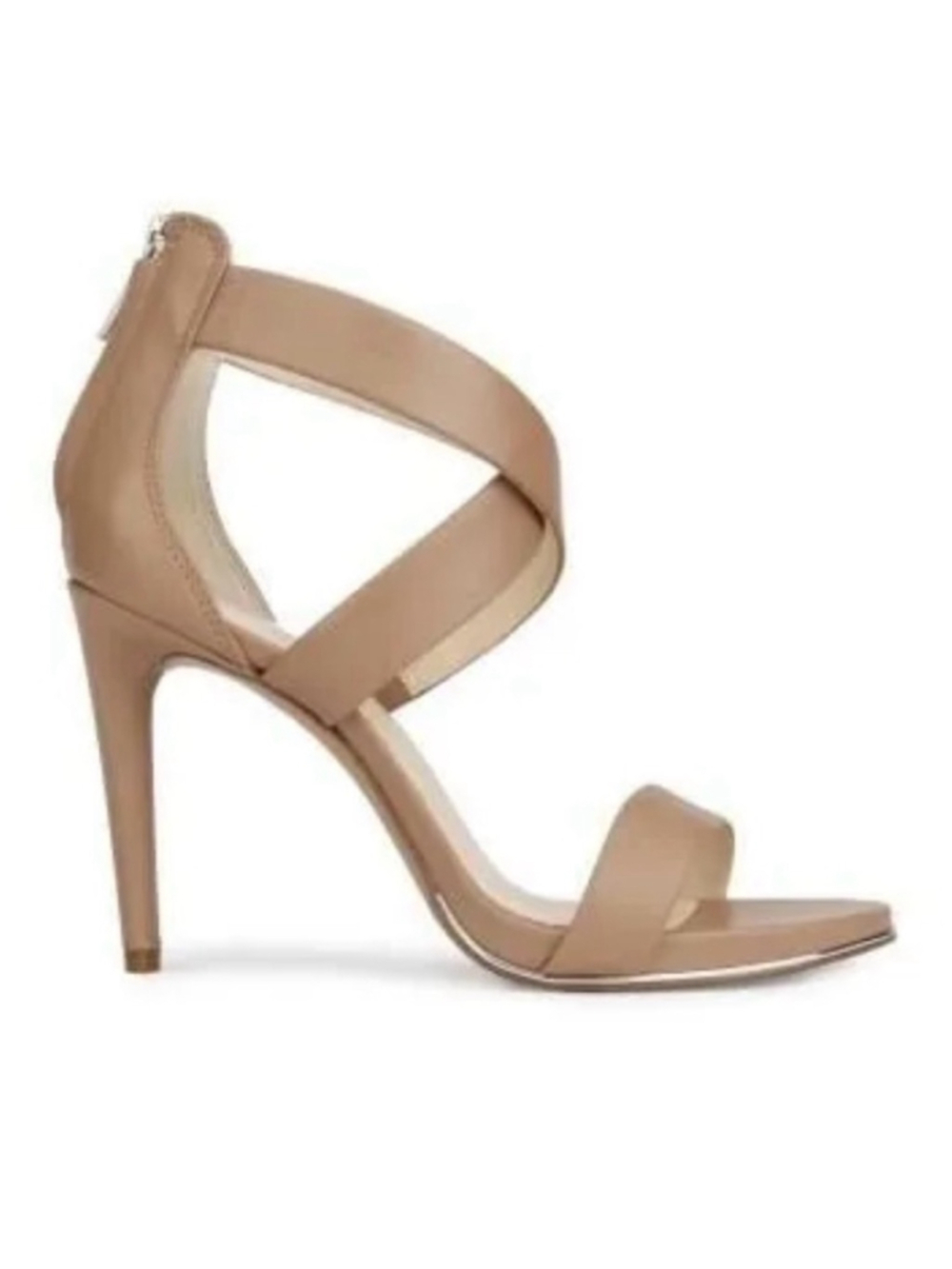 Kenneth Cole Brooke Womens Cross Strappy Sandals Leather Latte 7.5 EUC!! 130$